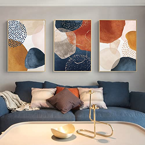 Beige Rot Blau Geometrische Wand Bilder Leinwand Gemälde Boho Poster und Kunstdrucke Abstraktes Wandbild Schlafzimmer Wohnzimmer Wohnkultur 40 x 60 cm x 3 ungerahmt von BDHcdfAJGf