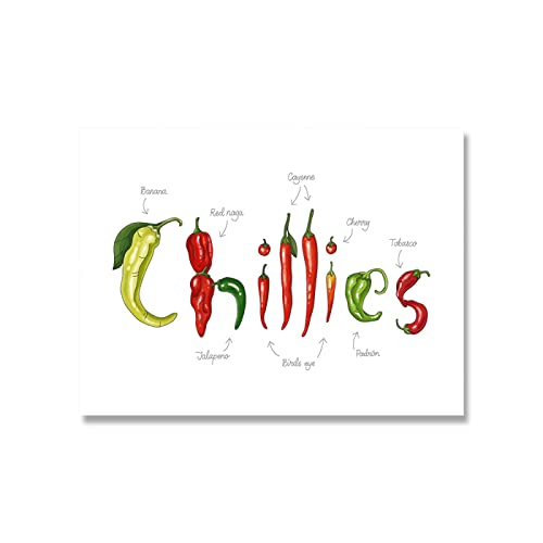 Gemüse Chilis Poster auf Leinwand für Küche Wand Bilder Restaurant Dekorative Kunstdrucke Leinwand Gemälde Wandbilder für Wohnzimmer Schlafzimmer 40x60cm Ungerahmt von BDHcdfAJGf