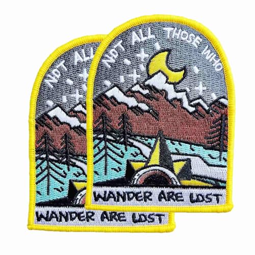 AB03 Aufnäher zum Aufbügeln mit Aufschrift "Not All Those Who Wander are Lost", bestickter Aufnäher für Rucksäcke, Jeans, Jacke von BDIHS