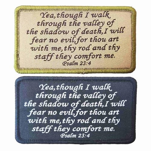 Psalm 23:4 Tactical Morale Badge, Bibelvers Walk Through The Valley of The Shadow of Death Stickerei Hook & Loop Patch von BDIHS