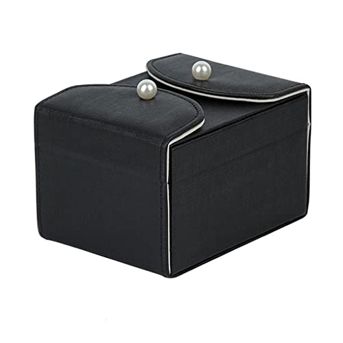 Schmuckkästchen PU-Leder Schmuckschatulle Mehrzellige tragbare Schmuckschatulle Schmuck Halskette Ohrringe Schmuck Aufbewahrungsbox Damen Beste Geschenke Aufbewahrungsbox (Farbe: Schwarz) von BDPP