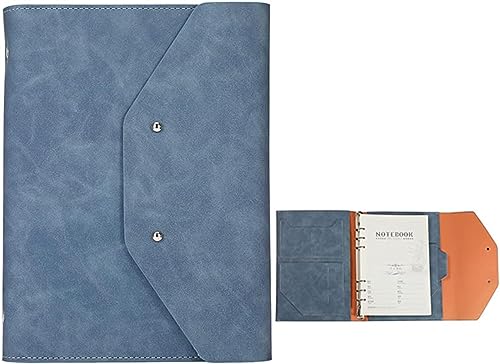 Ablagemappe， A5 6 Ringbuch Business-Ordner for Interview-Konferenz und Präsentation Notebook Pocket Organizer(Blue) von BDSHGRDH