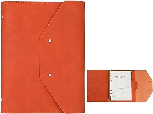 Ablagemappe， A5 6 Ringbuch Business-Ordner for Interview-Konferenz und Präsentation Notebook Pocket Organizer(Oranje) von BDSHGRDH