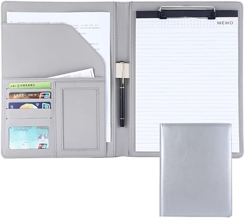 Ablagemappe， Klemmbrett im A4-Format, Organizer for Bewerbungsgespräche, Konferenzen und juristische Dokumente for Damen/Herren(Light Gray) von BDSHGRDH