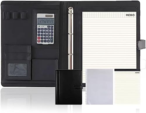 Ablagemappe， S Binder Superior Vegan Leder Business Business Planer for Schule Büro Konferenz Notizblock(Svart) von BDSHGRDH