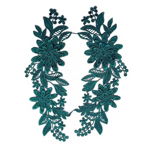 Applique nähen， 3D-Stickerei-Spitzenapplikation for Hochzeitskleid-Dekoration, DIY-Kleidung, Nähzubehör(Dark Green) von BDSHGRDH