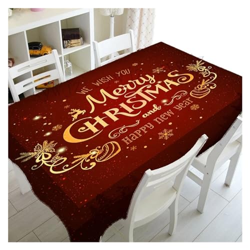 BDXMKS Weihnachtstischdecke Frohe Weihnachten Anti-Flecken Tischdecke Wohnzimmer Kaminsims Neujahr Dekoration Tischdecke Outdoor Picknick Matte Urlaub Geschenk(1,100x160cm39x63inch) von BDXMKS