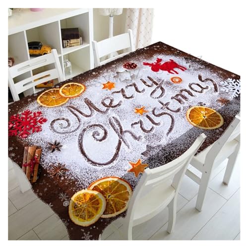 BDXMKS Weihnachtstischdecke Frohe Weihnachten Anti-Flecken Tischdecke Wohnzimmer Kaminsims Neujahr Dekoration Tischdecke Outdoor Picknick Matte Urlaub Geschenk(4,40x70cm15x27inch) von BDXMKS