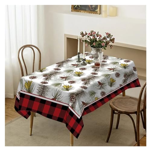 BDXMKS Weihnachtstischdecke Plaid Weihnachten Baum Hirsch Schneeflocke Tischdecke Hochzeit Party Geschirr Tischdecke Küchen Esstisch Abdeckung Hause Dekoration(09,85x85cm 33x33inch) von BDXMKS