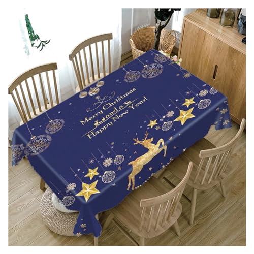 BDXMKS Weihnachtstischdecke Rechteckige Weihnachtsmann-Esstischdecke, Heiligabend, blau, Neujahr, Zuhause, Party, Antifouling, Hochzeit, Dekoration, Nappe de Table(9,40x70cm15x27inch) von BDXMKS