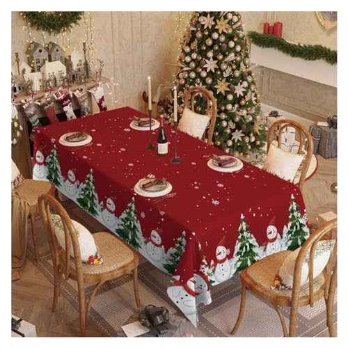 BDXMKS Weihnachtstischdecke Weihnachtstischdecke for rechteckige Tische, Tischschutz, dekorative Hochzeitsbankett-Restaurant-Weihnachtsdekorations-Tischdecke(Color 10,1Pc 140x220cm Cloth) von BDXMKS