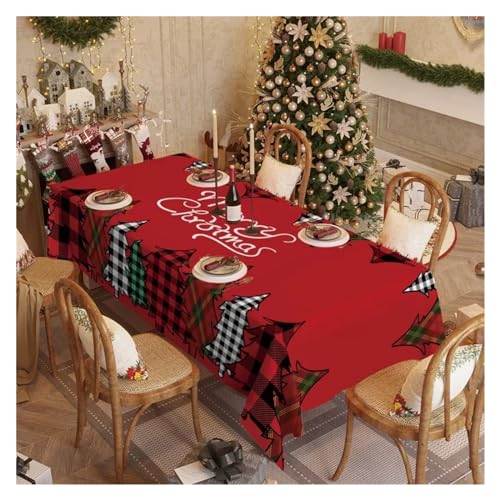 BDXMKS Weihnachtstischdecke Weihnachtstischdecke for rechteckige Tische, Tischschutz, dekorative Hochzeitsbankett-Restaurant-Weihnachtsdekorations-Tischdecke(Color 3,1Pc 100x100cm Cloth) von BDXMKS