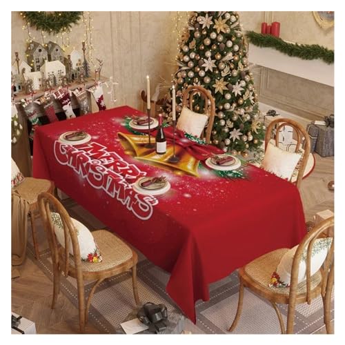 BDXMKS Weihnachtstischdecke Weihnachtstischdecke for rechteckige Tische, Tischschutz, dekorative Hochzeitsbankett-Restaurant-Weihnachtsdekorations-Tischdecke(Color 7,1Pc 100x100cm Cloth) von BDXMKS