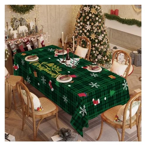 BDXMKS Weihnachtstischdecke Weihnachtstischdecke for rechteckige Tische, Tischschutz, dekorative Hochzeitsbankett-Restaurant-Weihnachtsdekorations-Tischdecke(Color 8,1Pc 100x140cm Cloth) von BDXMKS