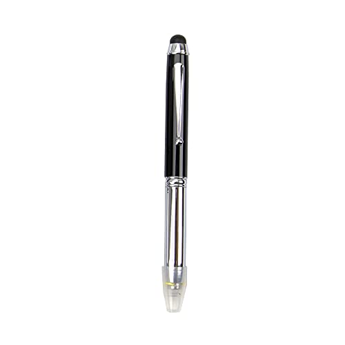 LED Pen BE-TOOL Pen Taschenlampe LED Kugelschreiber 3 in1 Stift/Stylus/LED Licht, LED Powered Ink Penlights mit Nachfüllung und Batterien für Nachtschreiben (1 Packung, Schwarz) von BE-TOOL