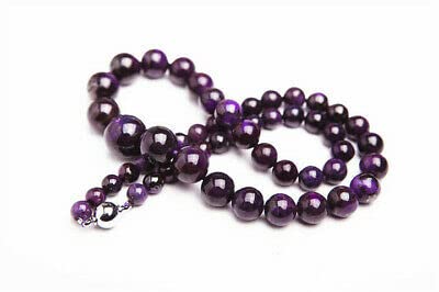 7–14 mm echter südafrikanischer violetter natürlicher Sugilith-Edelstein, Kristall, runde Perle von BEAD_CRYSTAL-NK