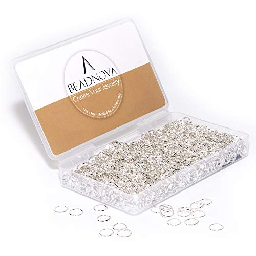 BEADNOVA 10 mm Biegeringe Silber Schmuck-Binderinge für Schmuckherstellung, Zubehör für Schlüsselanhänger (900 Stück) von BEADNOVA