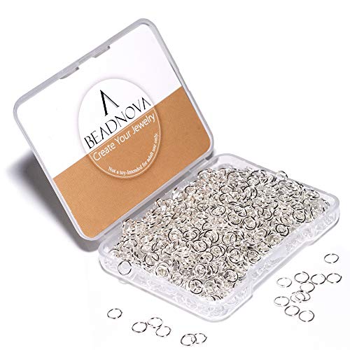 BEADNOVA 5 mm Binderinge für die Schmuckherstellung, Silber, offene Biegeringe für Ohrringe und Schlüsselanhänger (300 Stück) von BEADNOVA