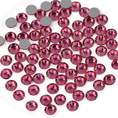 Beadsland 1440 Stücke Flache Rückseite Strasssteine, Nagel Kristalle Strasssteine Für Nägel, Rosa, SS10(2.7-2.8mm) von BEADSLAND