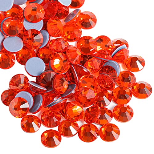 BEADSLAND 2880 Stück Orange Hotfix Strasssteine, Hitzefix Strasssteine zum Basteln, Hotfix Kristall Runde Edelsteine, Orange (SS6/1,9–2,1 mm) von BEADSLAND