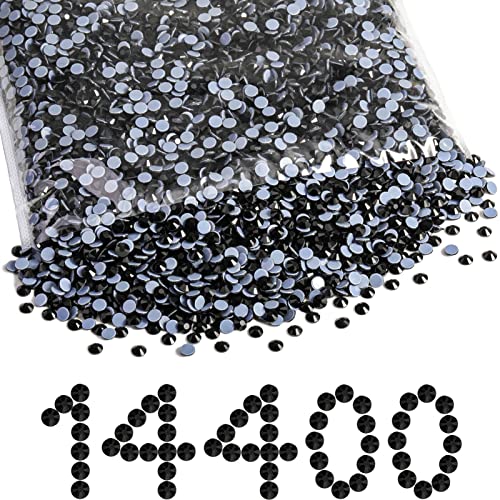 BEADSLAND Hotfix Strasssteine Bulk, 14400 Stück Kristall Hotfix Strasssteine zum Basteln Kleidung DIY Dekoration, Schwarz, SS16, 3.8-4.0mm von BEADSLAND