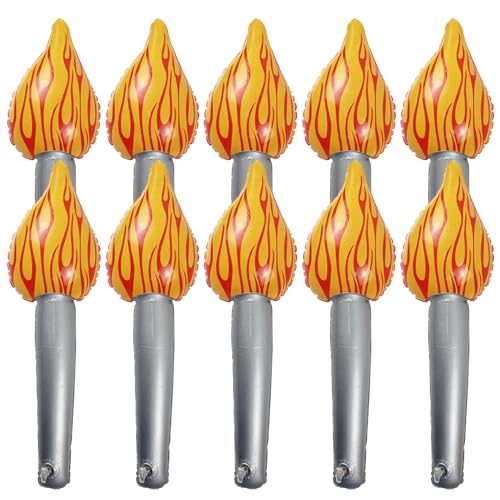 BEAHING Aufblasbare Torch 10pcs PVC -Torch für Kinder 4.7x16.5in Dekorationen Handheld niedliche dekorative Taschenlampe für Bühnensporttreffen, von BEAHING