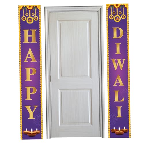 BEAHING Diwali -Dekorationen Happy Diwali Banner 71 x 12 Zoll Außenporch Happy Diwali Zeichen Indisches Diwali Festival für Lichter Dekor und Vorräte für den Heimstil 1 Happy Diwali Banner von BEAHING