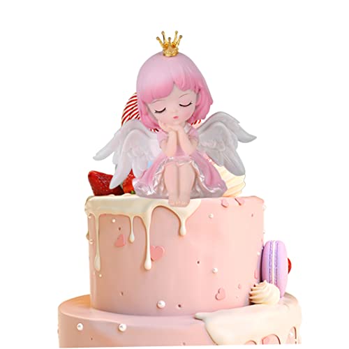 Baby Girl Figur Cake Topper Engel Kuchen Dekor Car Desktop Ornamente Babyparty Party Supply für Abschlussgeschenk 11.5 * 12 cm, Kuchendekoration von BEAHING