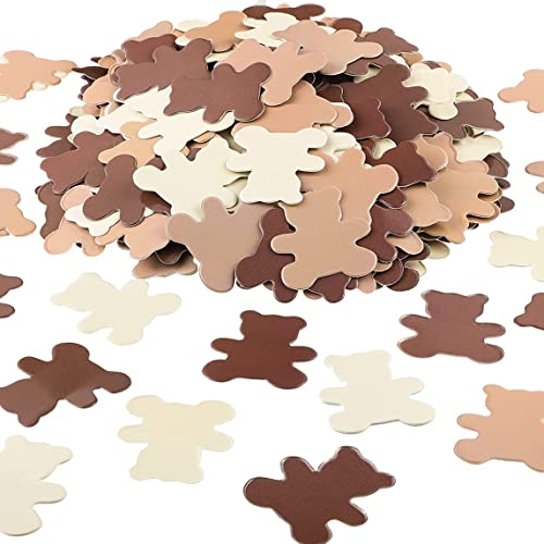 Bärenform Konfetti, 500 Stücke Bären Konfetti Babyparty -Creme braune Konfetti -Streusel Bären Tisch Konfetti für Jungen Mädchen Tischdekorationen, Bärentisch Konfetti (1,2 Zoll) von BEAHING