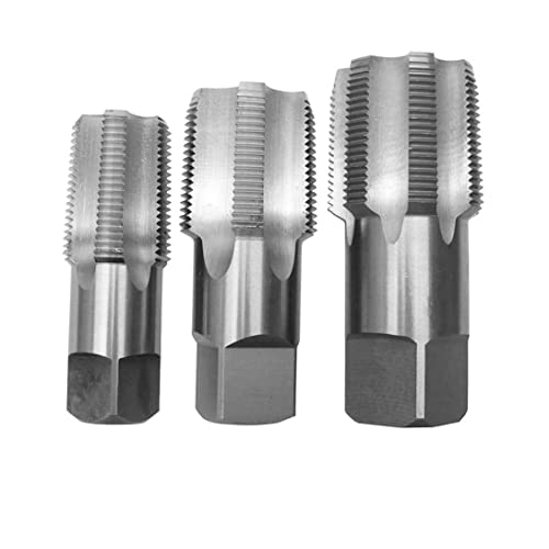 Handrohrhahn-Tipp-Set Bohrer Taper NPT 1-1/4 und 1-1/2 Stahlbitswerkzeug zum Bearbeitung von Gewinde mit Kunststoffbox 3pcs Bohrrohr-Rohr-Tap-Set von BEAHING