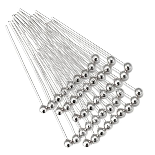 Kugelkopfstifte, 3 Zoll Edelstahl XL Long Ball Head Pins für Schmuckherstellung, Ohrringe, Handwerkshypoallergen (70 mm x 24 Gauge) von BEAHING