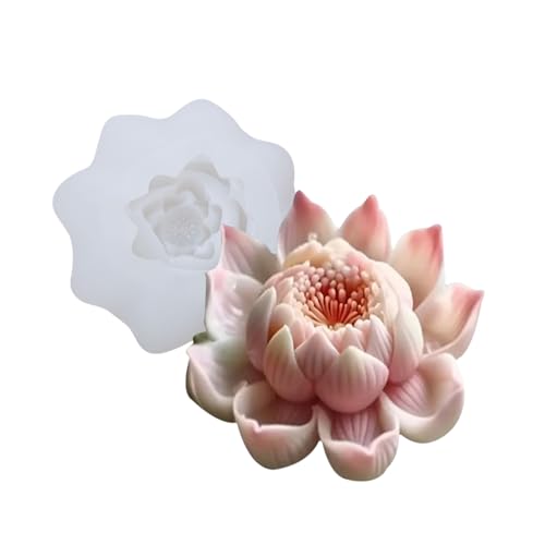 Lotusblüte Silikonformen, chinesische Lotus -Seife Formen, elegante Lotus Silikonkerzenformen, sichere 3D -Aromatherapie -Kerzenkerze handgefertigte Seife Silikonformen, Seifeformen von BEAHING