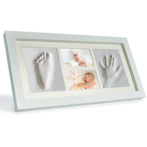 BEARTOP Premium Gipsabdruck Baby Hand und Fuß | mit 2 bequemen Abdruckfächern | inkl. schönem modernem Bilderrahmen aus Holz | mit echtem Plexiglas | Zufriedenheitsgarantie (3 Jahre)* von BEARTOP