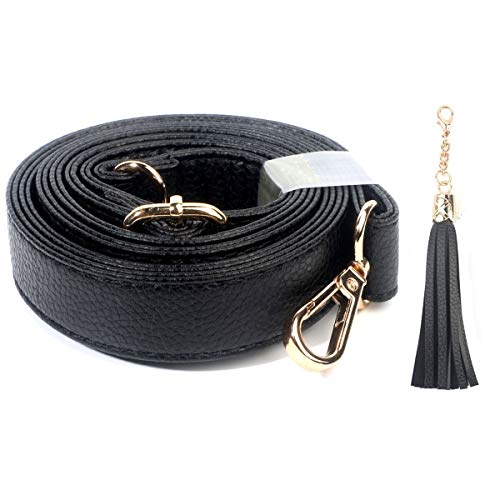 Beaulegan Ersatzriemen für Geldbörse, Vollnarben-Mikrofaser-Leder, 150 cm lang, verstellbar, für Crossbody-Schultertasche, 1,8 cm breit, schwarz/gold Beaulegan Ersatzriemen für Geldbörse, Vollnarben-Mikrofaser-Leder, 150 cm lang, verstellbar, für Crossbody-Schultertasche, 1,8 cm breit, schwarz/gold von BEAULEGAN