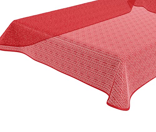 BEAUTEX Tokio Weichschaum Tischdecke mit Paspelband, Garten, Balkon, Terrasse, Camping - Größe und Farbe wählbar - Eckig 110x140 cm, Rot von BEAUTEX