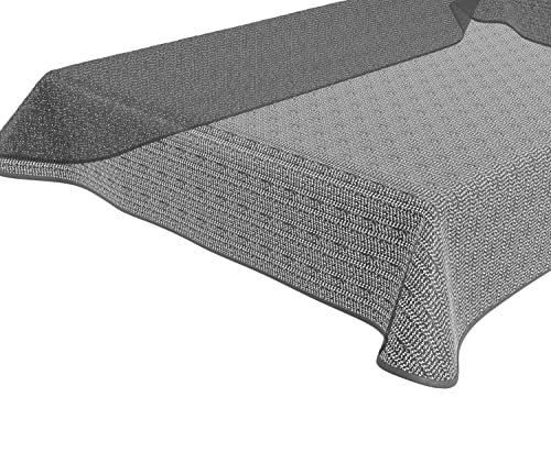 BEAUTEX Tokio Weichschaum Tischdecke mit Paspelband, Garten, Balkon, Terrasse, Camping - Größe und Farbe wählbar - Eckig 130x160 cm, Anthrazit von BEAUTEX