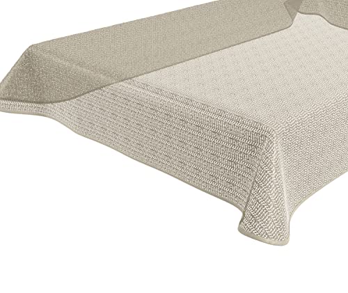 BEAUTEX Tokio Weichschaum Tischdecke mit Paspelband, Garten, Balkon, Terrasse, Camping - Größe und Farbe wählbar - Eckig 130x160 cm, Beige von BEAUTEX