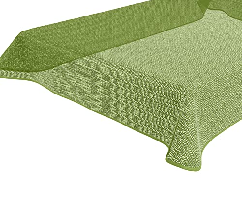 BEAUTEX Tokio Weichschaum Tischdecke mit Paspelband, Garten, Balkon, Terrasse, Camping - Größe und Farbe wählbar - Eckig 130x160 cm, Hellgrün von BEAUTEX