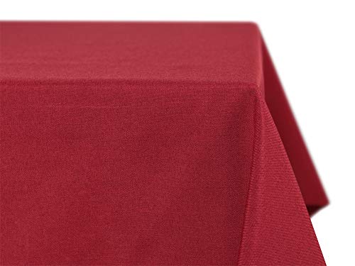 BEAUTEX fleckenabweisende und bügelfreie Tischdecke - Tischtuch mit Lotuseffekt - Tischwäsche in Leinenoptik - Größe und Farbe wählbar, Rund 220 cm, Bordeaux von BEAUTEX