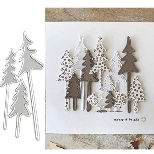 BEAUTYBIGBANG 3 Baum Metall Stanzformen, Weihnachtsbaum, Zeder, Hirsch, Stanzschablonen für DIY Scrapbooking, Alben, dekorative Prägepapier-Schablonen für DIY Album Scrapbooking Karten von BEAUTYBIGBANG