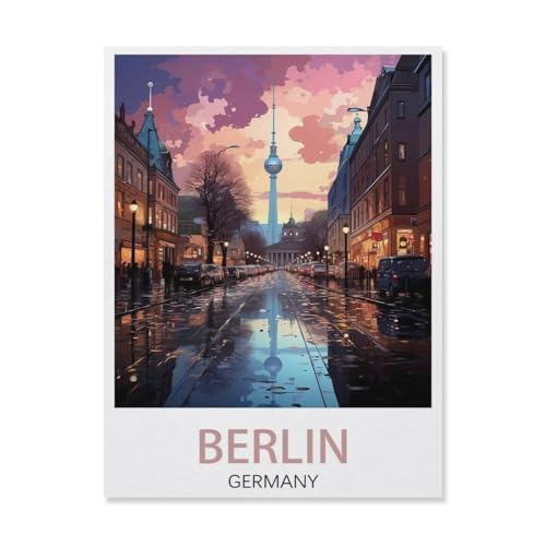 BEAYODKP Berlin Deutschland，Malen nach Zahlen Set für Erwachsene Kinder Anfänger selber auf Leinwand malen nach Zahlen zur Heimdekoration（40x50cm）-T40 von BEAYODKP