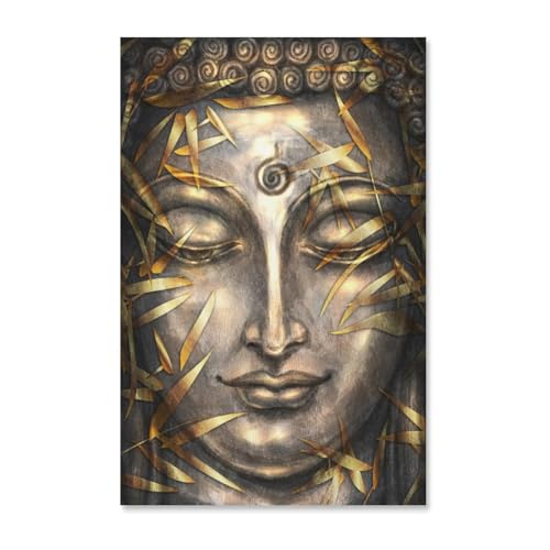 BEAYODKP Buddha in Silber und Gold,Malen nach Zahlen Set für Erwachsene Kinder Anfänger selber auf Leinwand malen nach Zahlen zur Heimdekoration（40x50cm） 15.7x19.6 Zoll-20 von BEAYODKP