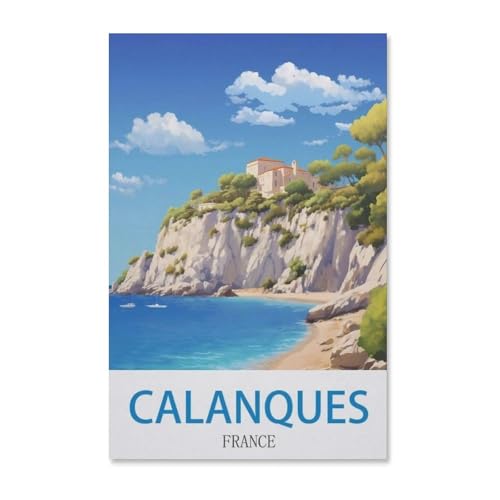 BEAYODKP Calanques Frankreich，Malen nach Zahlen Set für Erwachsene Kinder Anfänger selber auf Leinwand malen nach Zahlen zur Heimdekoration（40x50cm）-H40 von BEAYODKP