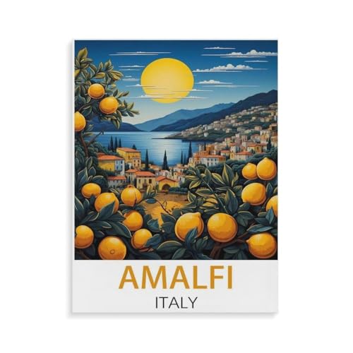 BEAYODKP DIY Malen nach Zahlen,Amalfi Poster,diy malen nach zahlen erwachsene landsch Mit Pinsel und Acrylfarbe Erwachsenenfarbe nach Zahlen Kits Kunst(50x60cm-O14 von BEAYODKP