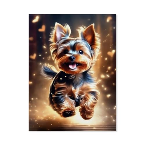 BEAYODKP DIY Malen nach Zahlen，Glücklicher Hund，diy malen nach zahlen erwachsene landsch Mit Pinsel und Acrylfarbe Erwachsenenfarbe nach Zahlen Kits Kunst（50x60cm） 19.6x23.6 pouces-F94 von BEAYODKP