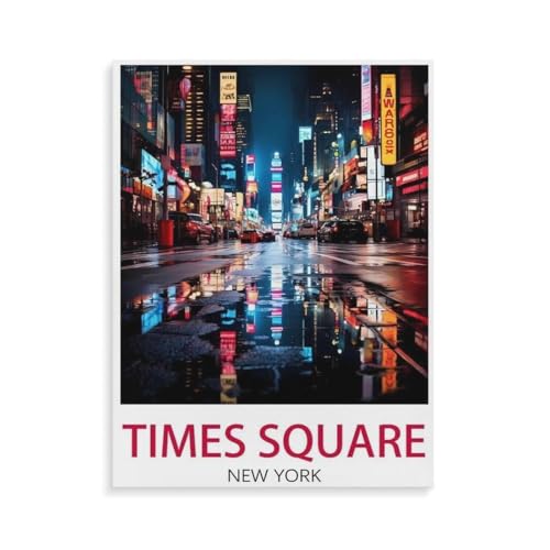 BEAYODKP DIY Malen nach Zahlen-Ölgemälde Geschenk für Erwachsene Kinder,Times Square New York,Malen Nach Zahlen Kits Wohnzimmer Schlafzimmer Wanddekoration(30x40cm-O25 von BEAYODKP