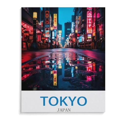 BEAYODKP DIY Malen nach Zahlen-Ölgemälde Geschenk für Erwachsene Kinder，Vintages Reiseplakat Tokio Japan，Malen Nach Zahlen Kits Wohnzimmer Schlafzimmer Wanddekoration（40x50cm）-I65 von BEAYODKP