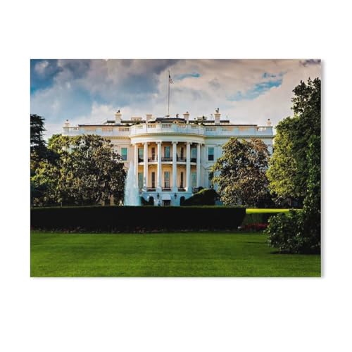 BEAYODKP Das Weiße Haus, Washington, D.C., USA,nach Zahlen für Erwachsene, DIY-Malen-nach-Zahlen-Kits für Kinder, Anfänger, Rahmenlose Leinwand（40x50cm） 15.7x19.6 Zoll-618 von BEAYODKP