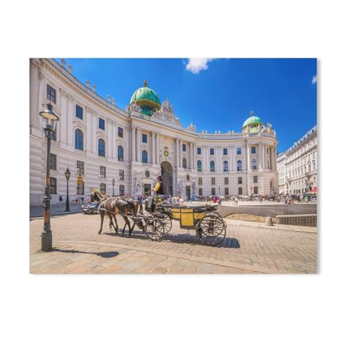 BEAYODKP Fiaker an der Hofburg, Wien,nach Zahlen für Erwachsene, DIY-Malen-nach-Zahlen-Kits für Kinder, Anfänger, Rahmenlose Leinwand（30x40cm） 11.8x15.7 Zoll-758 von BEAYODKP