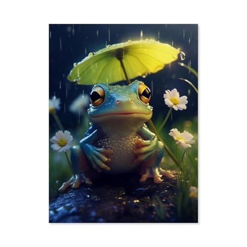 BEAYODKP Frosch, Tier，DIY Malen Nach Zahlen-Vorgedruckt Leinwand-Ölgemälde Geschenk für Erwachsene Kinder Kits Home Haus Dekor（50x60cm） 19.6x23.6 pouces-C99 von BEAYODKP